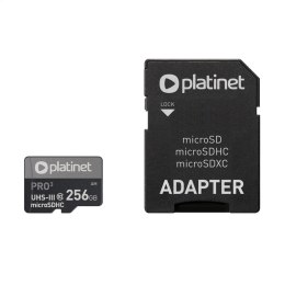 PLATINET microSDXC + ADAPTER SD 256GB class10 U3 A2 90MB/s [45094]