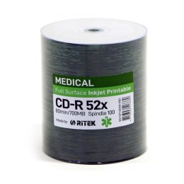 TRAXDATA CD-R 700MB 52X MEDICAL WHITE INKJET PRINTABLE SP*100