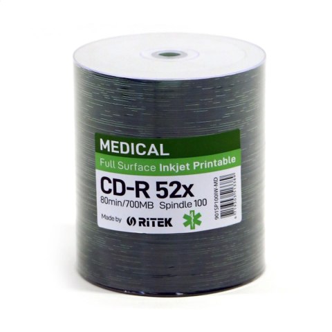 TRAXDATA RITEK CD-R 700MB 52X PRINTABLE MEDICAL SP*100