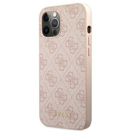 Guess 4G Metal Gold Logo - Etui iPhone 12 / iPhone 12 Pro (różowy)