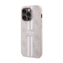 Guess 4G Printed Stripes MagSafe - Etui iPhone 15 Pro Max (różowy)