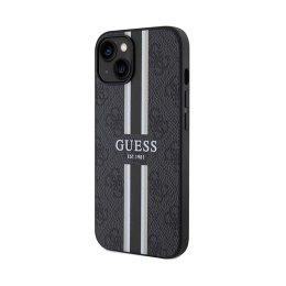 Guess 4G Printed Stripes MagSafe - Etui iPhone 15 (czarny)