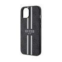 Guess 4G Printed Stripes MagSafe - Etui iPhone 15 (czarny)