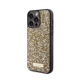 Guess Rhinestone Metal Logo - Etui iPhone 15 Pro Max (żółty)