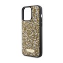 Guess Rhinestone Metal Logo - Etui iPhone 15 Pro (żółty)