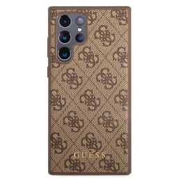 Guess 4G Metal Gold Logo - Etui Samsung Galaxy S22 Ultra (brązowy)