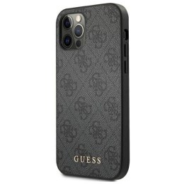 Guess 4G Metal Gold Logo - Etui iPhone 12 / iPhone 12 Pro (szary)