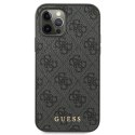 Guess 4G Metal Gold Logo - Etui iPhone 12 / iPhone 12 Pro (szary)