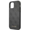 Guess 4G Metal Gold Logo - Etui iPhone 12 / iPhone 12 Pro (szary)