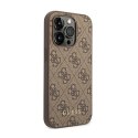 Guess 4G Metal Gold Logo - Etui iPhone 14 Pro Max (brązowy)