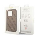 Guess 4G Metal Gold Logo - Etui iPhone 14 Pro Max (brązowy)