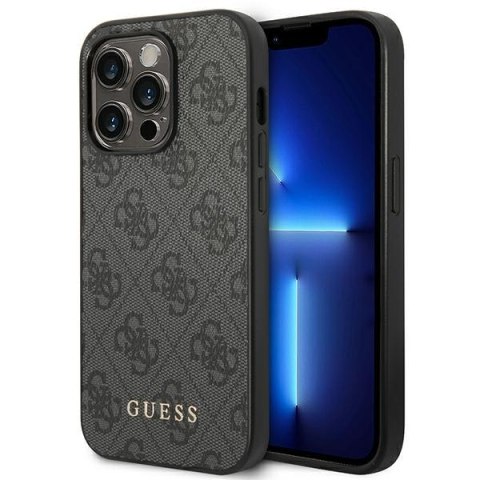 Guess 4G Metal Gold Logo - Etui iPhone 14 Pro Max (szary)