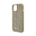 Guess Disco Metal Script - Etui iPhone 15 (złoty)