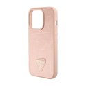 Guess Croco Triangle Metal Logo - Etui iPhone 15 Pro Max (różowy)