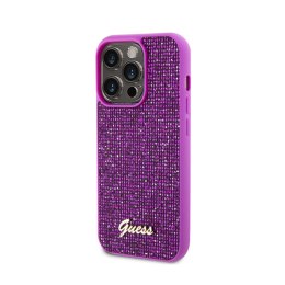 Guess Disco Metal Script - Etui iPhone 15 Pro (fuksja)