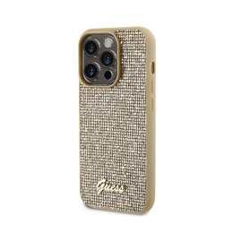 Guess Disco Metal Script - Etui iPhone 15 Pro (złoty)