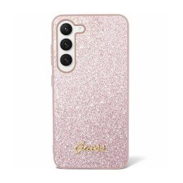 Guess Glitter Flakes Metal Logo Case - Etui Samsung Galaxy S24 Ultra (różowy)