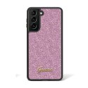 Guess Glitter Flakes Metal Logo Case - Etui Samsung Galaxy S24 (fioletowy)