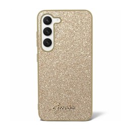 Guess Glitter Flakes Metal Logo Case - Etui Samsung Galaxy S24+ (złoty)