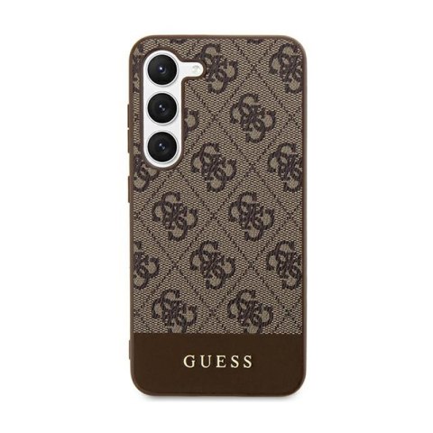 Guess 4G Bottom Stripe Metal Logo Collection - Etui Samsung Galaxy S24+ (brązowy)