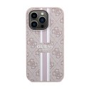 Guess 4G Printed Stripes MagSafe - Etui iPhone 15 Pro (różowy)