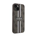 Guess 4G Printed Stripes MagSafe - Etui iPhone 15 (brązowy)