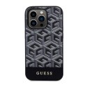 Guess GCube Stripes MagSafe - Etui iPhone 14 Pro (Czarny)