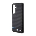 BMW Leather Carbon Blue Line - Etui Samsung Galaxy S24 (czarny)