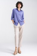 Wiskozowa koszula oversize K75 Violet - Nife Nife