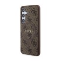 Guess 4G Collection Leather Metal Logo MagSafe - Etui Samsung Galaxy S24 (brązowy)