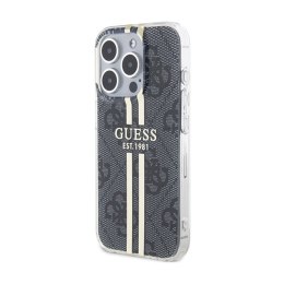 Guess IML 4G Gold Stripe - Etui iPhone 15 Pro (czarny)