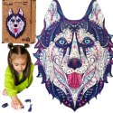 PUZZLE DREWNIANE UKŁADANKA HUSKY ŚNIEŹNY PIES