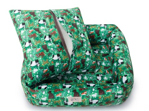 Legowisko Psiokąt Hevea Psie Historie ART 70x70 (Uśpiony Granat)