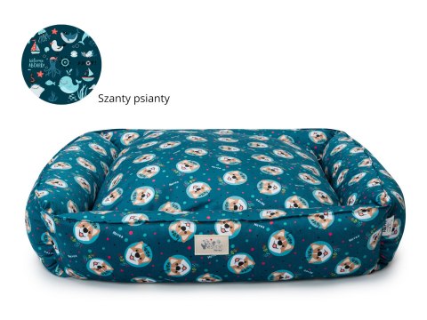 Legowisko Psiokąt Hevea Psie Historie ART 60x60 (Monsterowe Różowe)