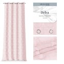 Firana DELVA kolor różowy haftowany motyw boho przelotki przelotki srebrne woal 140x270 ameliahome - SCURT/AH/DELVA/EYELETS/PINK