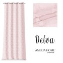 Firana DELVA  różowy haftowany motyw boho przelotki przelotki srebrne woal 140x270 ameliahome - SCURT/AH/DELVA/EYELETS/PINK