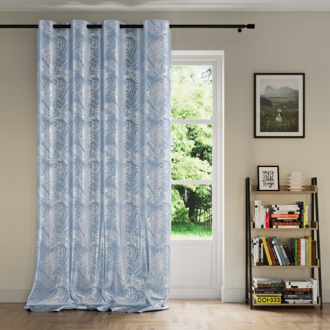 Zasłona SILVERLEAVES kolor błękitny   przelotki srebrne velvet 140x245 AmeliaHome - CURT/AH/VELVET/SILVERLE