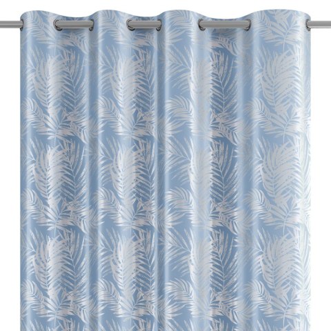 Zasłona SILVERLEAVES kolor błękitny   przelotki srebrne velvet 140x245 AmeliaHome - CURT/AH/VELVET/SILVERLE