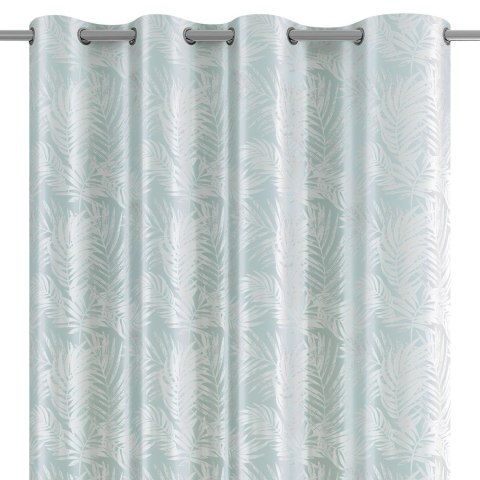 Zasłona SILVERLEAVES kolor miętowy   przelotki srebrne velvet 140x245 AmeliaHome - CURT/AH/VELVET/SILVERLEA