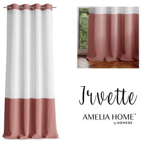 Firana IRVETTE kolor biały przelotki przelotki srebrne woal, velvet 140x250 ameliahome - SCURT/AH/IRVETTE/EYELETS/BROWN/140X250