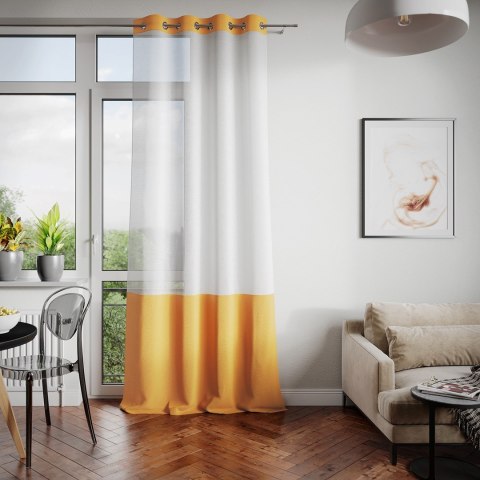 Firana IRVETTE kolor biały przelotki przelotki srebrne woal, velvet 140x250 ameliahome - SCURT/AH/IRVETTE/EYELETS/YELLOW/140X250