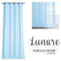 Firana LUNARE kolor błękitny haftowany motyw boho przelotki przelotki srebrne woal 140x250 ameliahome - SCURT/AH/LUNARE/EYELETS/