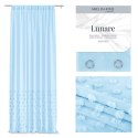 Firana LUNARE kolor błękitny haftowany motyw boho taśma taśma woal 140x250 ameliahome - SCURT/AH/LUNARE/PLEAT/BABYBLUE/140X250