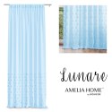 Firana LUNARE kolor błękitny haftowany motyw boho taśma taśma woal 140x270 ameliahome - SCURT/AH/LUNARE/PLEAT/BABYBLUE/140X270