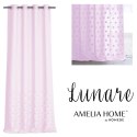 Firana LUNARE  różowy haftowany motyw boho przelotki przelotki srebrne woal 140x250 ameliahome - SCURT/AH/LUNARE/EYELETS/PI