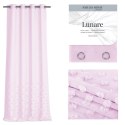 Firana LUNARE kolor różowy haftowany motyw boho przelotki przelotki srebrne woal 140x270 ameliahome - SCURT/AH/LUNARE/EYELETS/PI