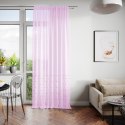 Firana LUNARE kolor różowy haftowany motyw boho taśma taśma woal 140x250 ameliahome - SCURT/AH/LUNARE/PLEAT/PINK/140X250