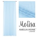 Firana MOLISA kolor błękitny haftowany motyw boho taśma woal 140x270 ameliahome - SCURT/AH/MOLISA/PLEAT/BABYBLUE/140X270