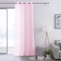 Firana MOLISA kolor różowy haftowany motyw boho przelotki srebrne woal 140x250 ameliahome - SCURT/AH/MOLISA/EYELETS/PINK/140X250