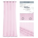 Firana MOLISA kolor różowy haftowany motyw boho przelotki srebrne woal 140x250 ameliahome - SCURT/AH/MOLISA/EYELETS/PINK/140X250